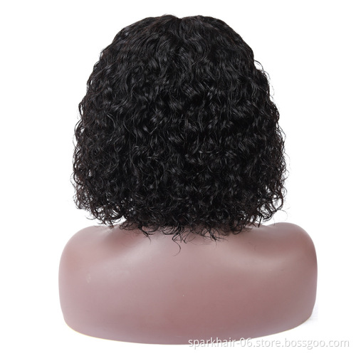 Deep Curly Wave Short Bob Wigs Human Hair Hd Full Lace Front Wig Raw Peruvian Virgin Human Hair Lace Frontal Wig For Black Women